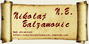 Nikolaj Balzamović vizit kartica